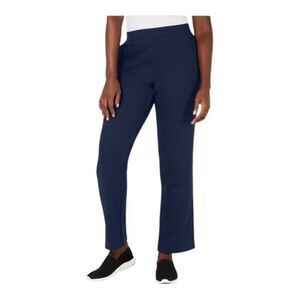 Karen Scott Sport Fleece Knit Mid-rise Solid Pull-On Pants Intrepid Blue XL NWT